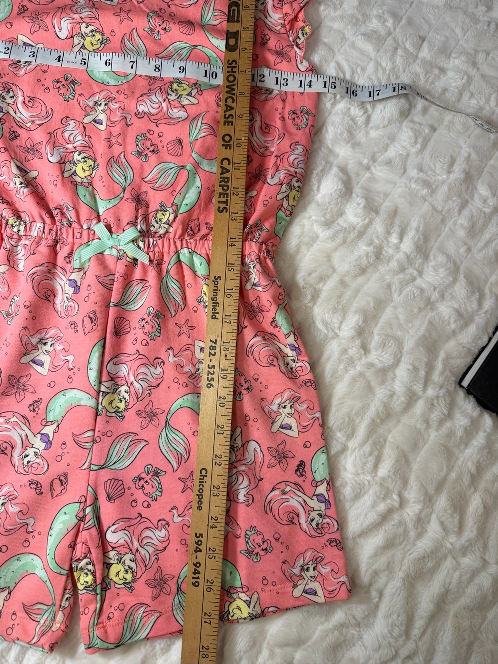 Disney Coral Mermaid Print Girls Romper with Mint Accents NWOT - Picture 5 of 8